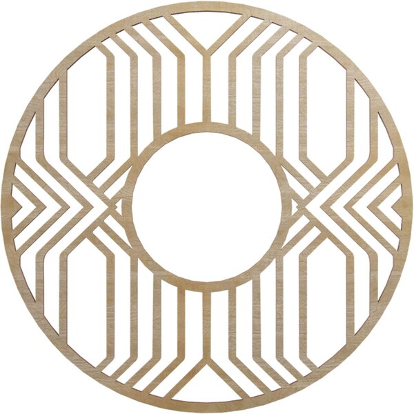 Ekena Millwork Empire Wood Fretwork Pierced Ceiling Medallion, Hickory, 18"OD x 6 5/8"ID x 1/4"T CMWP18X18X0250EPHI - main